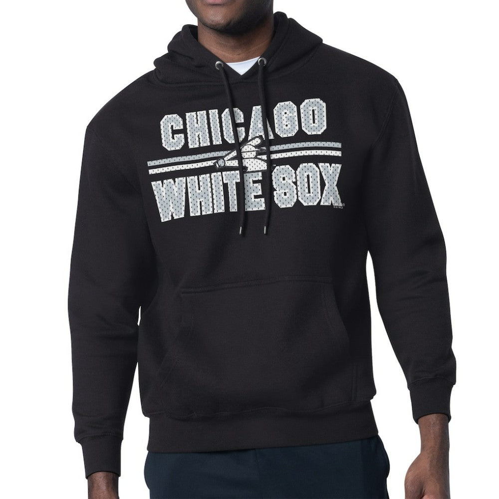 Chicago White Sox Starter Team Mesh Print Graphic Pullover Hoodie - Black Hoodies