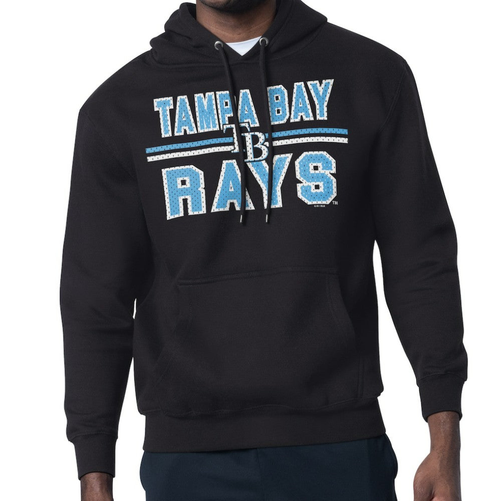 Tampa Bay Rays Starter Team Mesh Print Graphic Pullover Hoodie - Black Hoodies