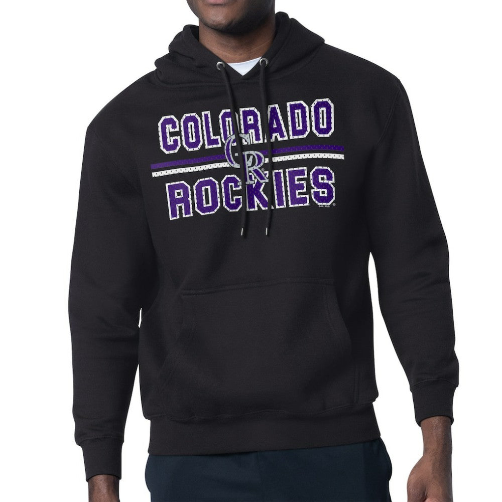 Colorado Rockies Starter Team Mesh Print Graphic Pullover Hoodie - Black Hoodies