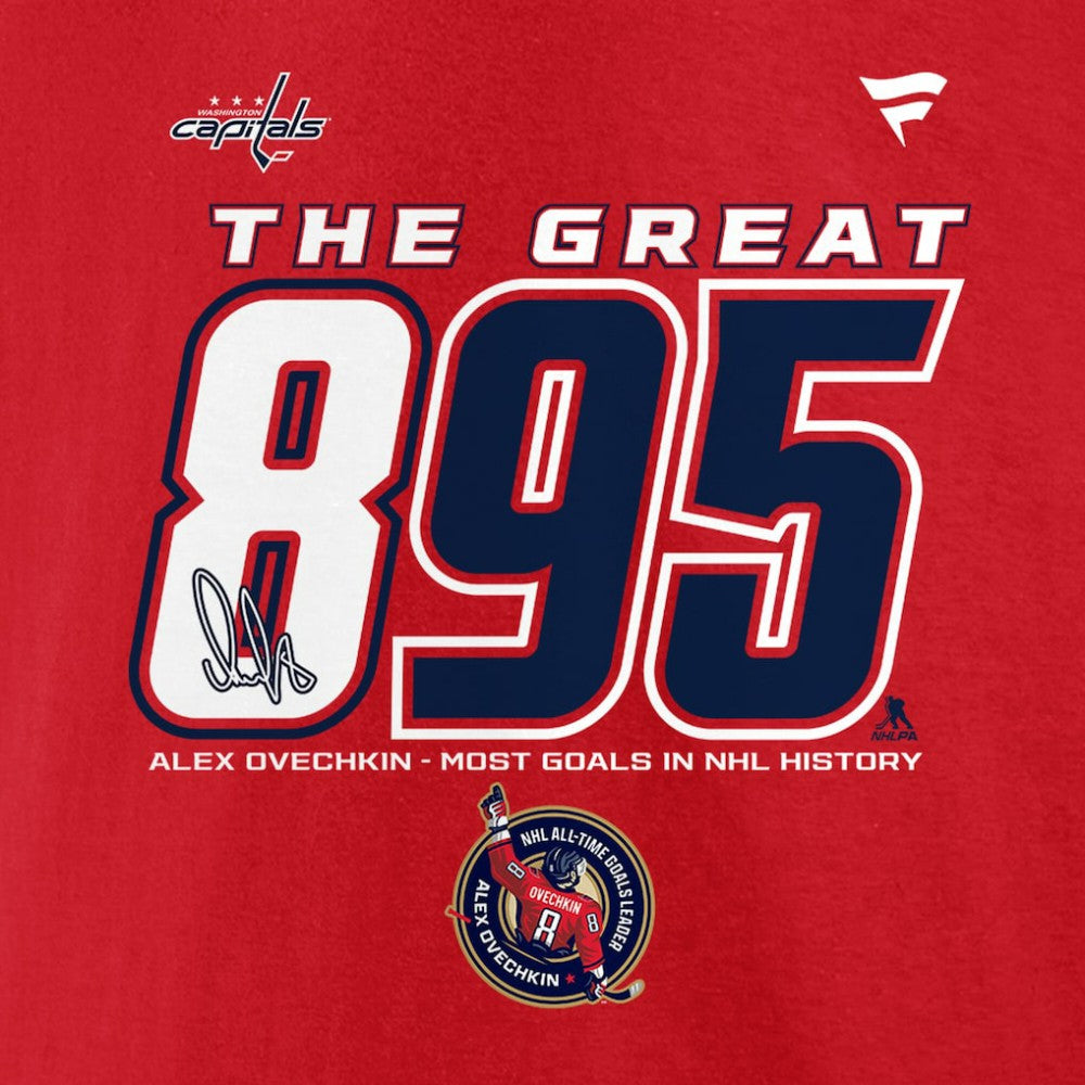 NHL Alexander Ovechkin Washington Capitals NHL All-Time Leading Goal Scorer 895 T-Shirt - Red