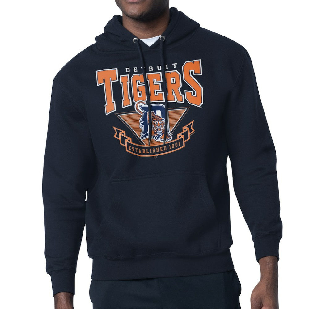 Detroit Tigers Starter 80's Inspired Team Fleece Hoodie - Navy Hoodies