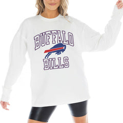 Buffalo Bills Gameday Couture Women's Mind Games Oversized Long Sleeve T-Shirt White