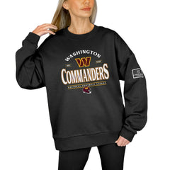 Washington Commanders Gameday Couture Women's Oversized Players Only Black Label Pullover Sweatshirt Black