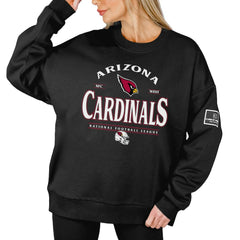 Arizona Cardinals Gameday Couture Women's Oversized Players Only Black Label Pullover Sweatshirt Black