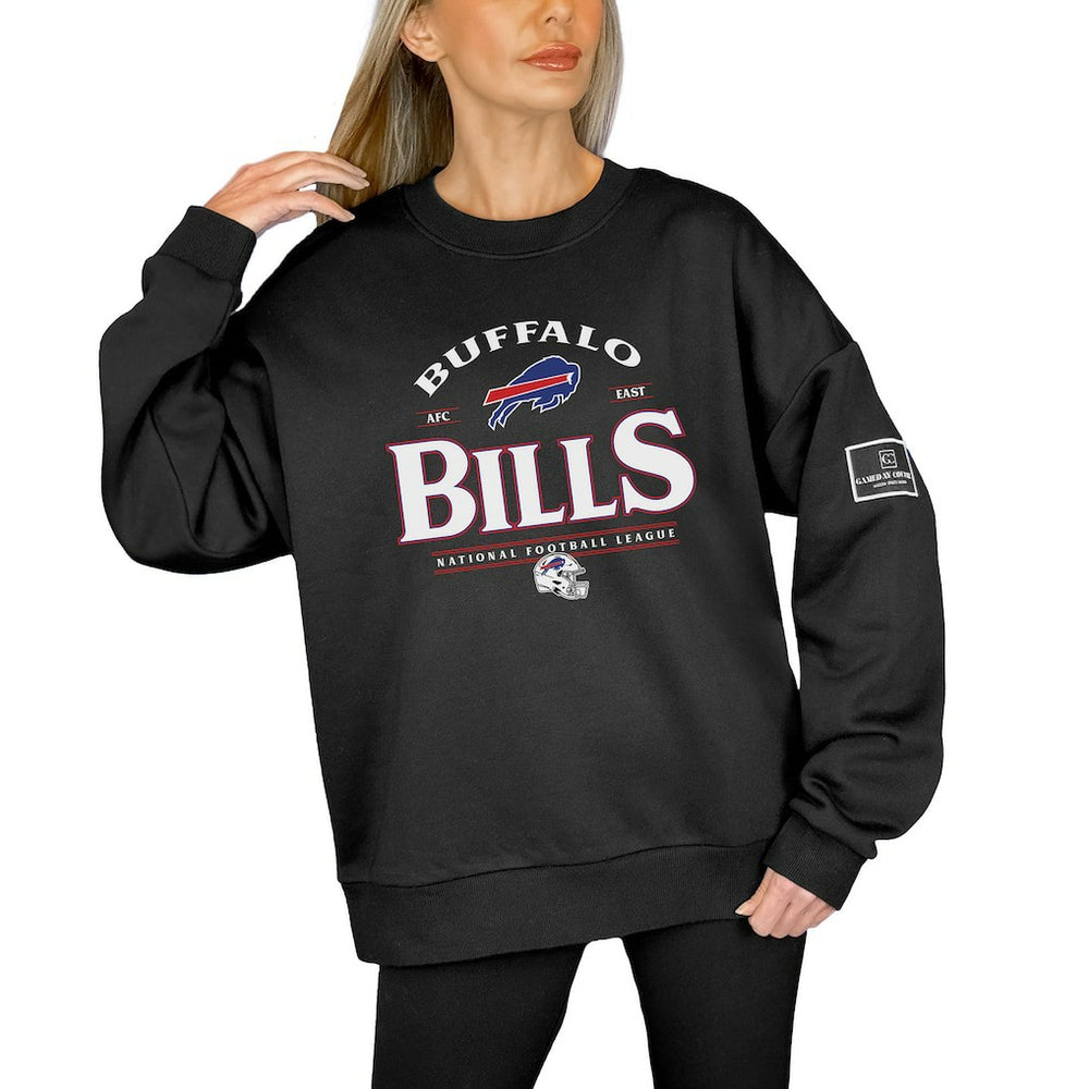 Buffalo Bills Gameday Couture Women's Oversized Players Only Black Label Pullover Sweatshirt Black