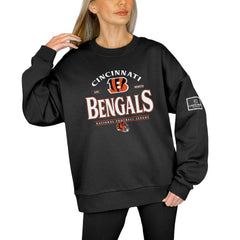 Cincinnati Bengals Gameday Couture Women's Oversized Players Only Black Label Pullover Sweatshirt Black