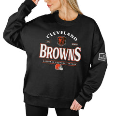 Cleveland Browns Gameday Couture Women's Oversized Players Only Black Label Pullover Sweatshirt Black