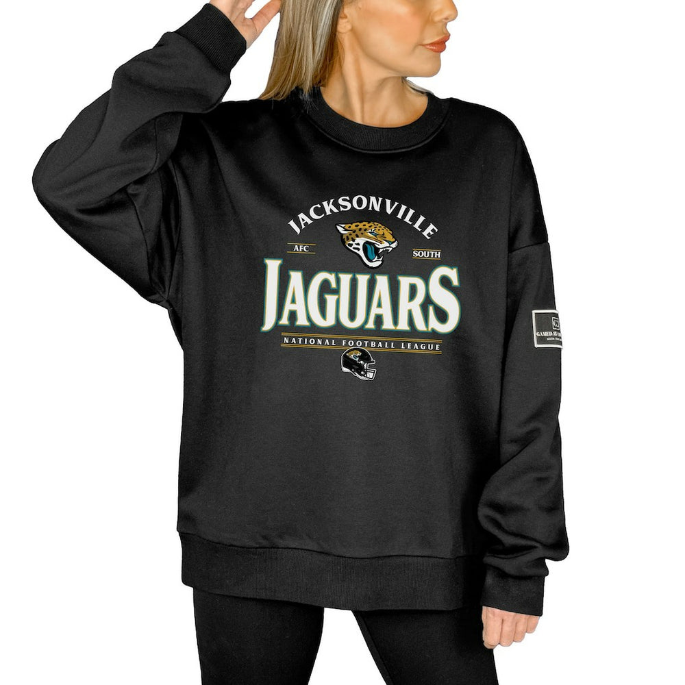 Jacksonville Jaguars Gameday Couture Women's Oversized Players Only Black Label Pullover Sweatshirt Black
