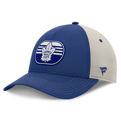 NHL Toronto Maple Leafs Fanatics 2025 Stanley Cup Playoffs Locker Room Trucker Adjustable Hat - Blue/Gray