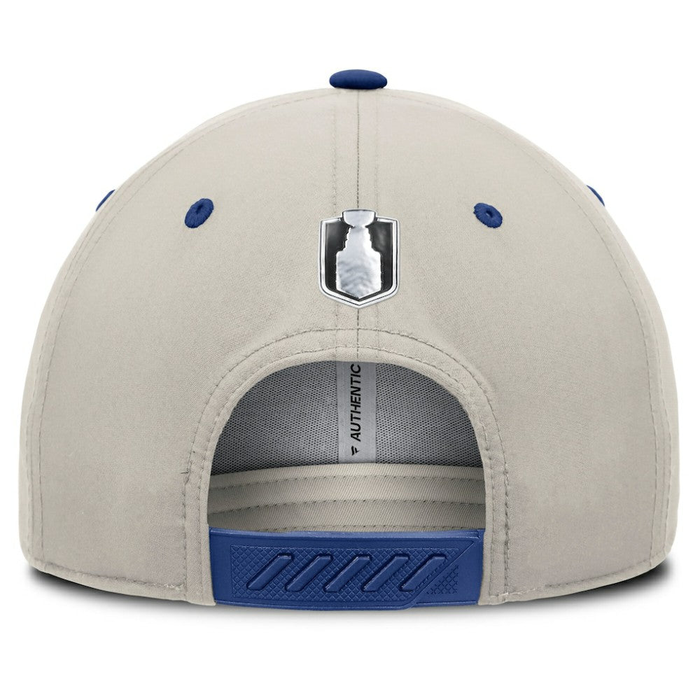 NHL Toronto Maple Leafs Fanatics 2025 Stanley Cup Playoffs Locker Room Trucker Adjustable Hat - Blue/Gray