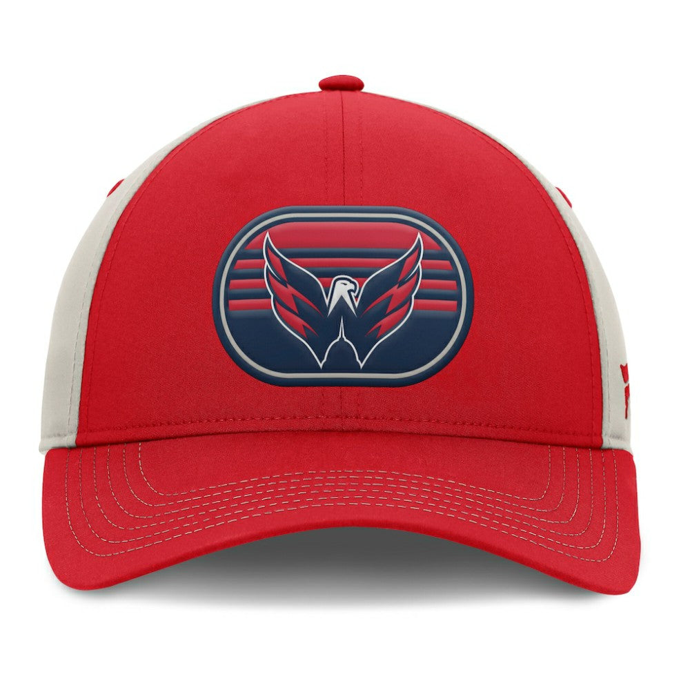 NHL Washington Capitals Fanatics 2025 Stanley Cup Playoffs Locker Room Trucker Adjustable Hat - Red/Gray