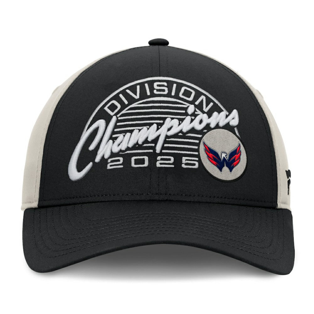NHL Washington Capitals Fanatics 2025 Metropolitan Division Champions Locker Room Adjustable Hat - Black/Gray