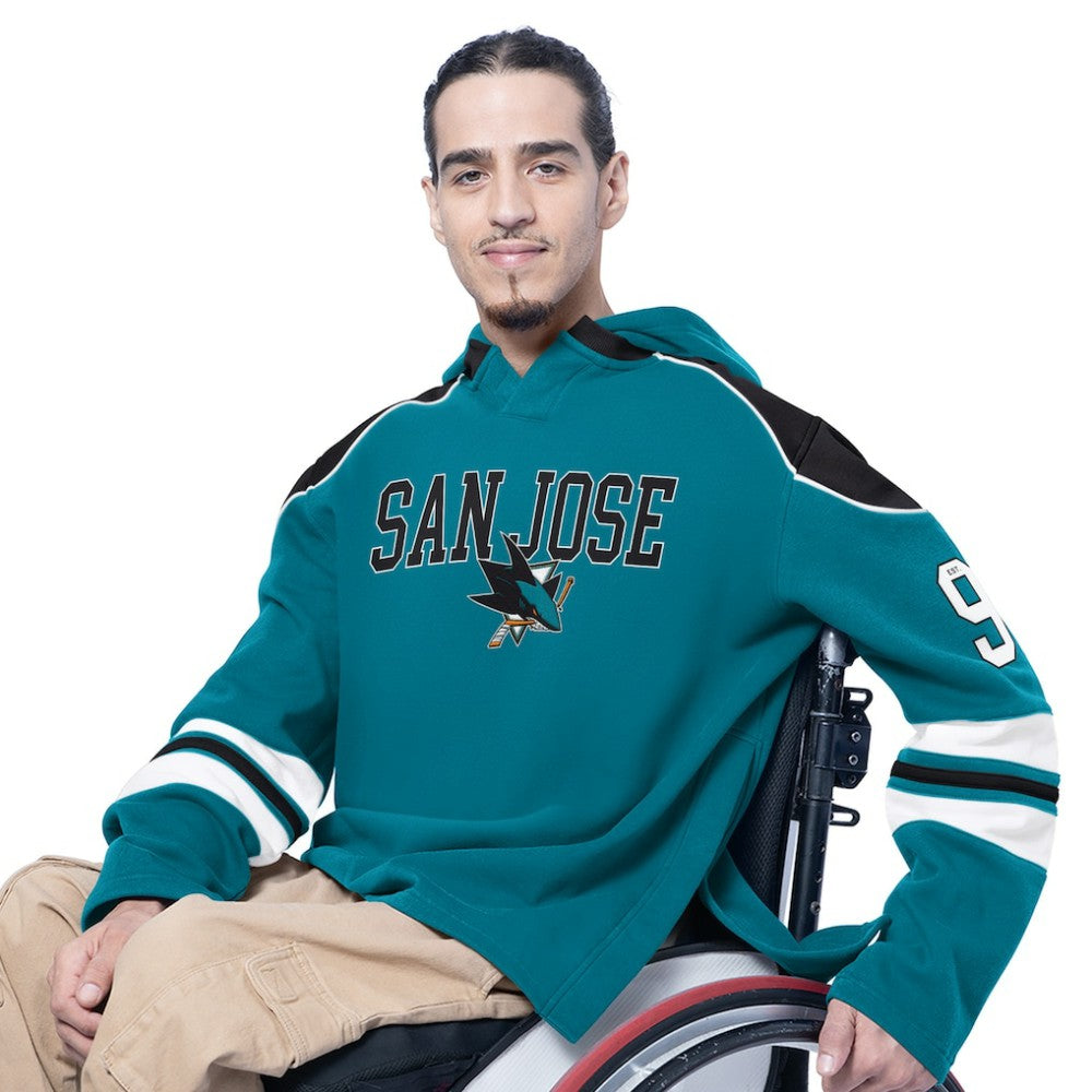 NHL San Jose Sharks G-III Sports by Carl Banks Adaptive Wear Lord Stanley Hooded Long Sleeve Sweatshirt - Teal