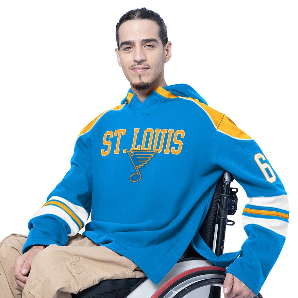 NHL St. Louis Blues G-III Sports by Carl Banks Adaptive Wear Lord Stanley Hooded Long Sleeve Sweatshirt - Blue