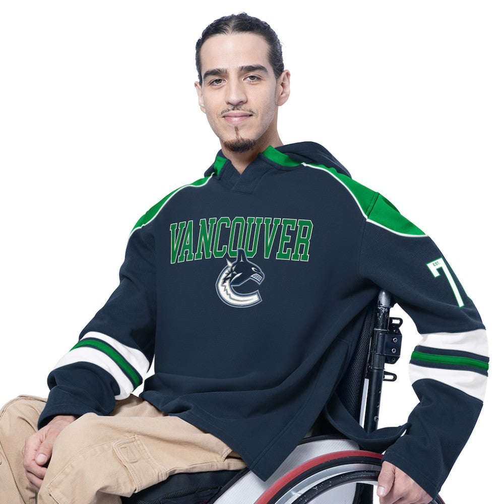 NHL Vancouver Canucks G-III Sports by Carl Banks Adaptive Wear Lord Stanley Hooded Long Sleeve Sweatshirt - Blue