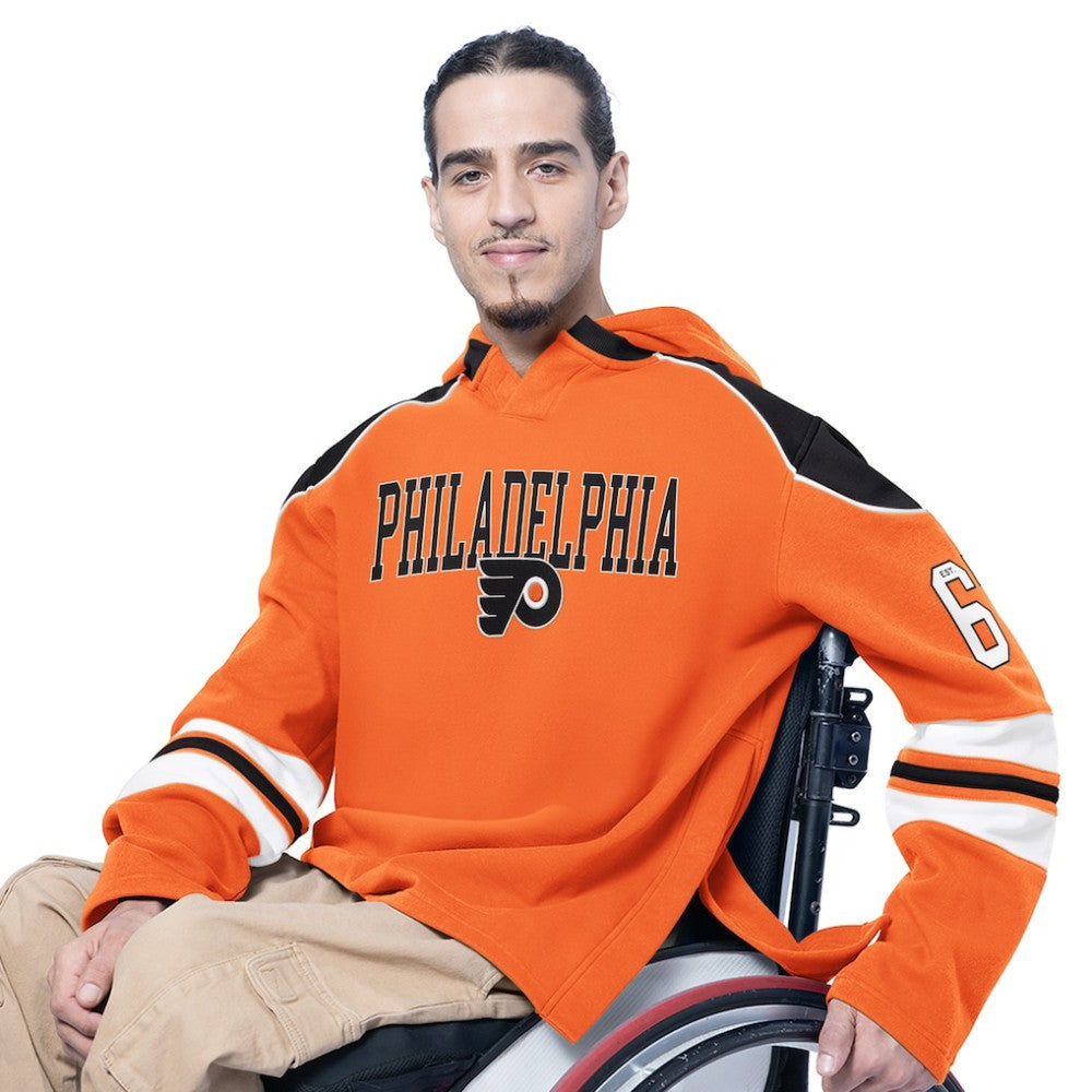 NHL Philadelphia Flyers G-III Sports by Carl Banks Adaptive Wear Lord Stanley Hooded Long Sleeve Sweatshirt - Orange