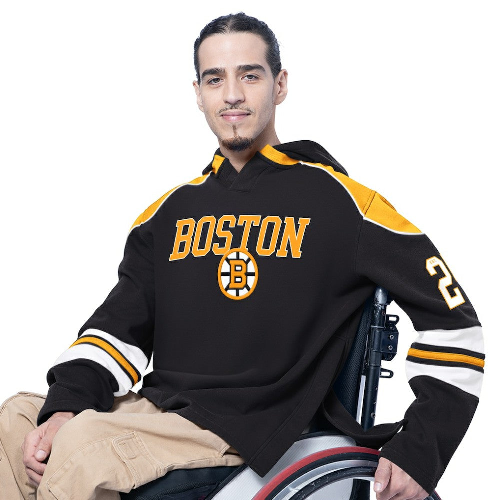 NHL Boston Bruins G-III Sports by Carl Banks Adaptive Wear Lord Stanley Hooded Long Sleeve Sweatshirt - Black