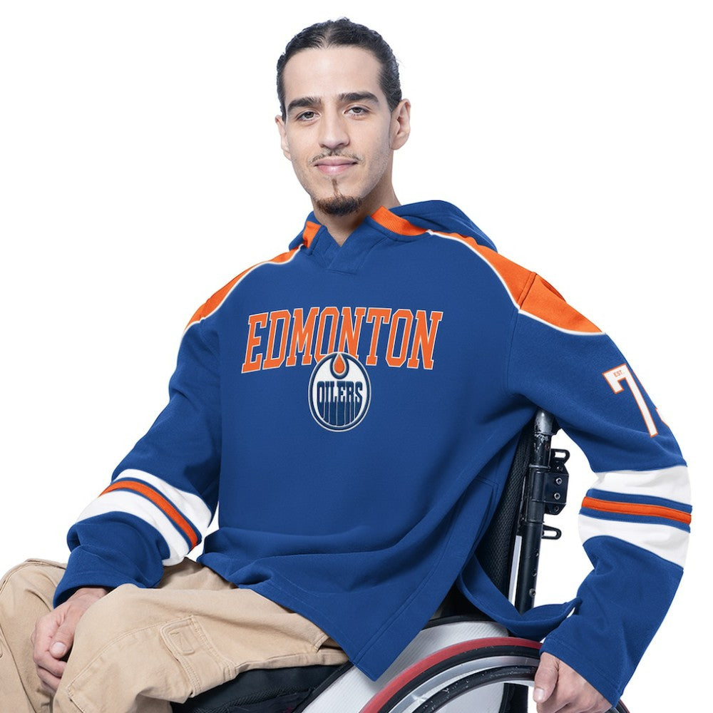 NHL Edmonton Oilers G-III Sports by Carl Banks Adaptive Wear Lord Stanley Hooded Long Sleeve Sweatshirt - Royal
