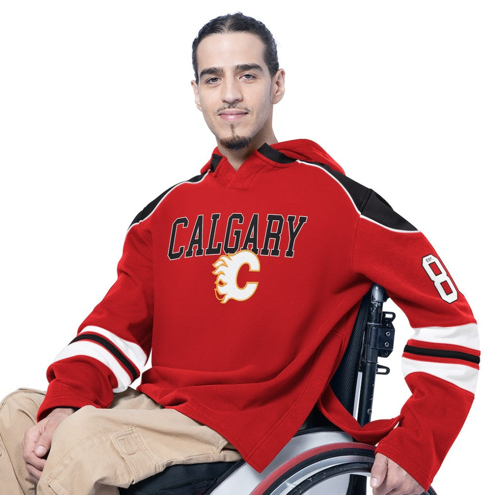 NHL Calgary Flames G-III Sports by Carl Banks Adaptive Wear Lord Stanley Hooded Long Sleeve Sweatshirt - Red