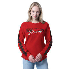NHL New Jersey Devils G-III 4Her by Carl Banks Women's Advantage Thermal Long-Sleeve Tri-Blend T-Shirt - Red