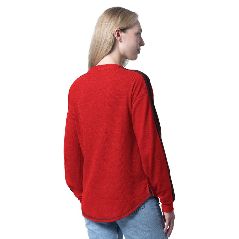 NHL Chicago Blackhawks G-III 4Her by Carl Banks Women's Advantage Thermal Long-Sleeve Tri-Blend T-Shirt - Red