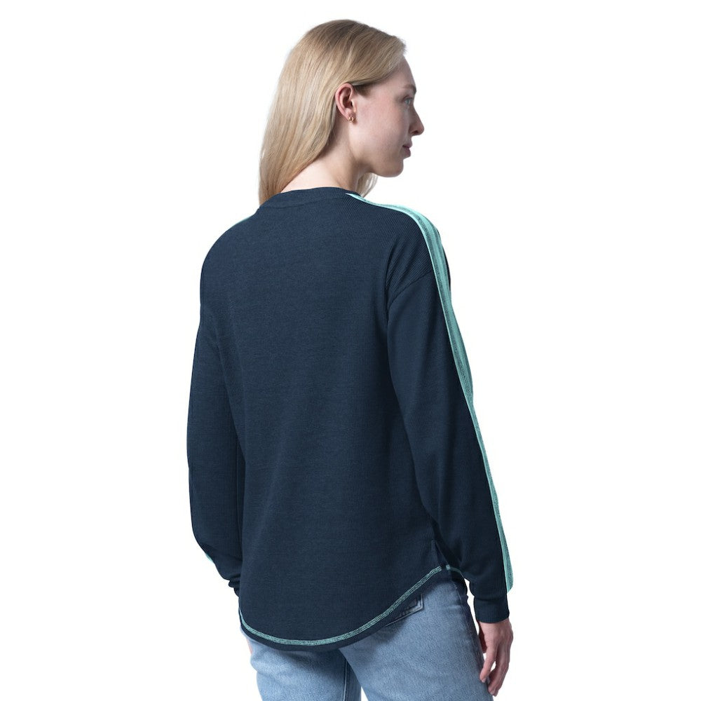 NHL Seattle Kraken G-III 4Her by Carl Banks Women's Advantage Thermal Long-Sleeve Tri-Blend T-Shirt - Deep Sea Blue