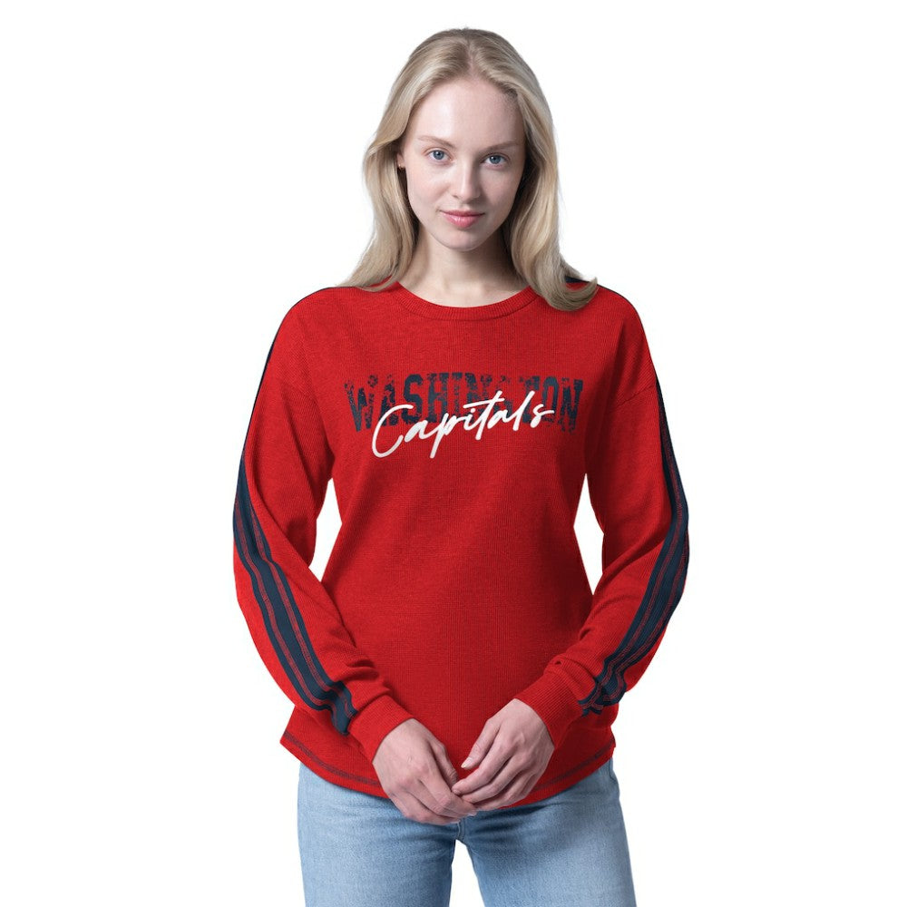 NHL Washington Capitals G-III 4Her by Carl Banks Women's Advantage Thermal Long-Sleeve Tri-Blend T-Shirt - Red