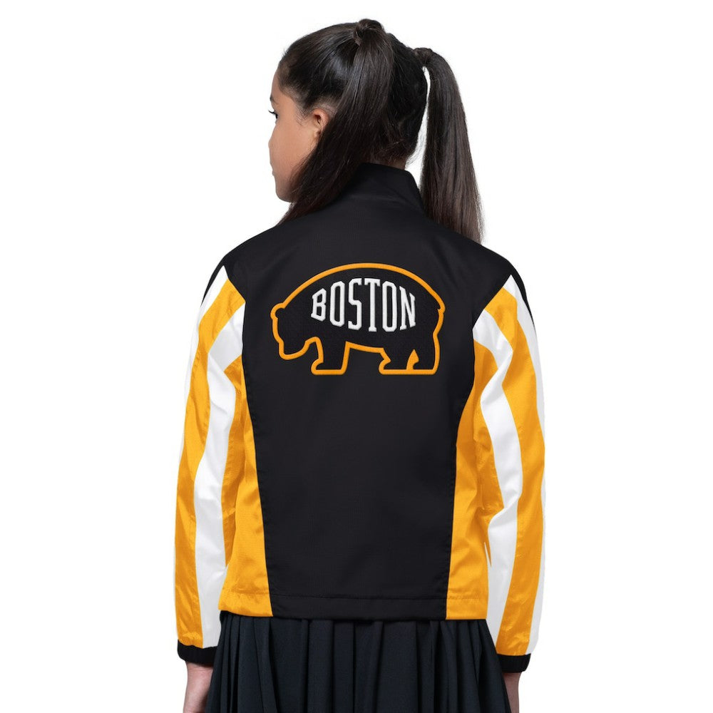 NHL Boston Bruins Starter Girls Key Player Half Zip Jacket - Black/Gold