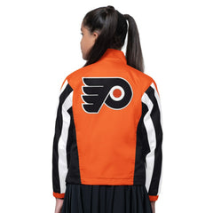 NHL Philadelphia Flyers Starter Girls Key Player Half Zip Jacket - Orange/Black