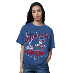 NHL New York Rangers Starter Women's Oversized Hall of Fame T-Shirt - Heather Blue