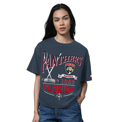 NHL Florida Panthers Starter Women's Oversized Hall of Fame T-Shirt - Heather Navy
