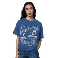 NHL Tampa Bay Lightning Starter Women's Oversized Hall of Fame T-Shirt - Heather Blue