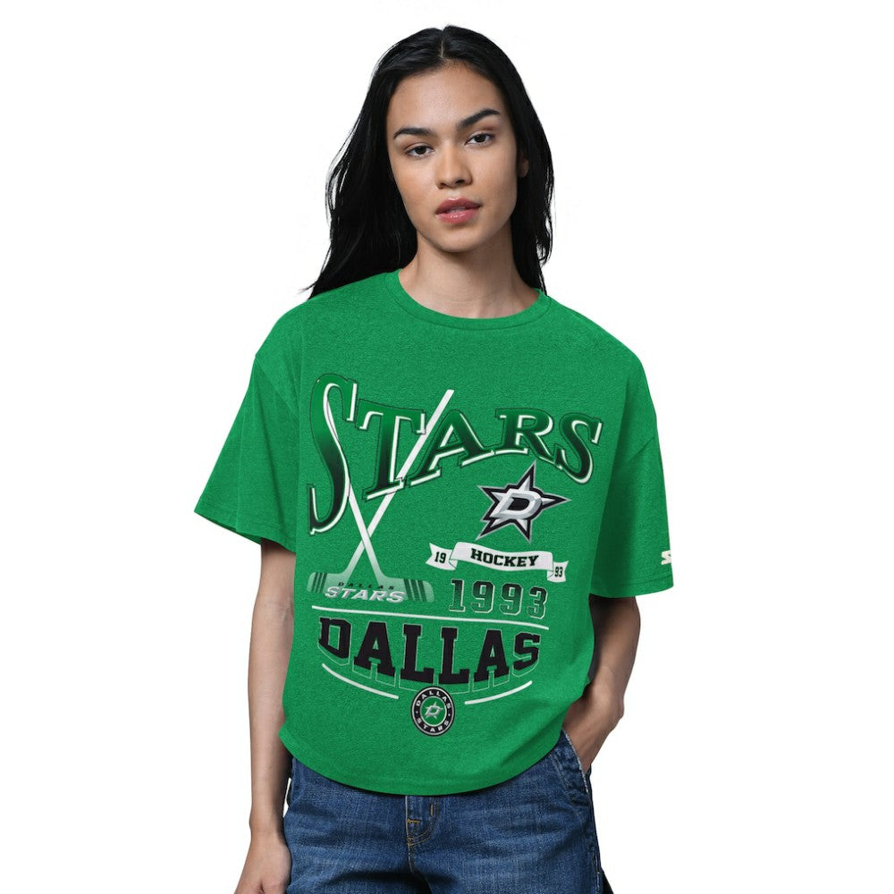 NHL Dallas Stars Starter Women's Oversized Hall of Fame T-Shirt - Heather Kelly Green