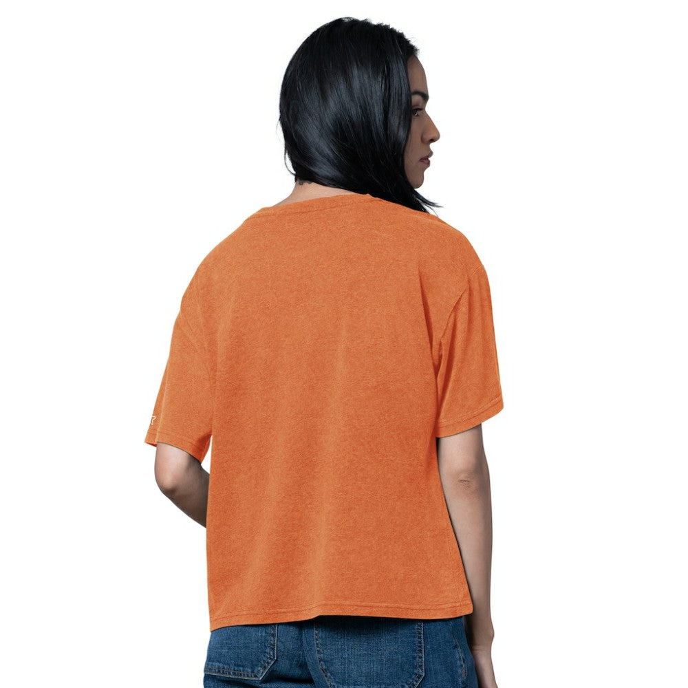 NHL Philadelphia Flyers Starter Women's Oversized Hall of Fame T-Shirt - Heather Orange