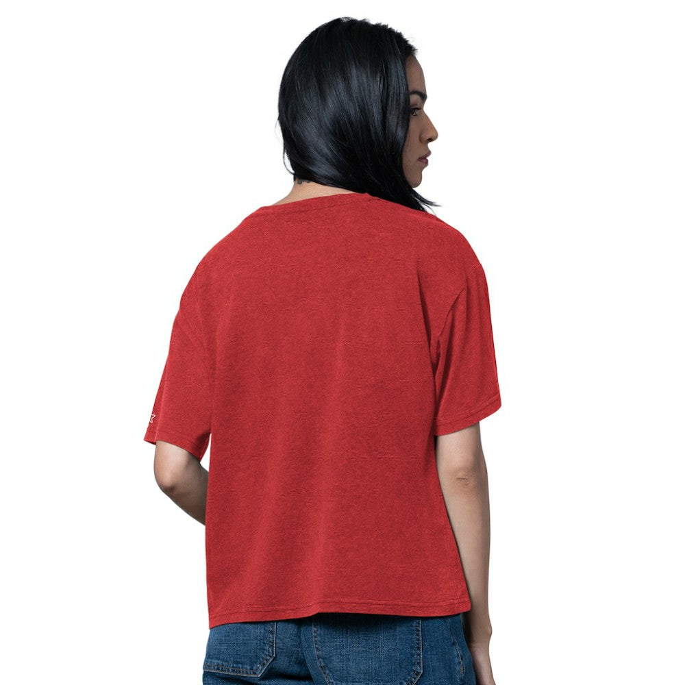 NHL Chicago Blackhawks Starter Women's Oversized Hall of Fame T-Shirt - Heather Red
