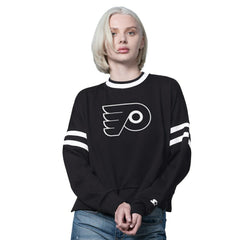 NHL Philadelphia Flyers Starter Women's Rally Fleece Cropped Sweatshirt - Black