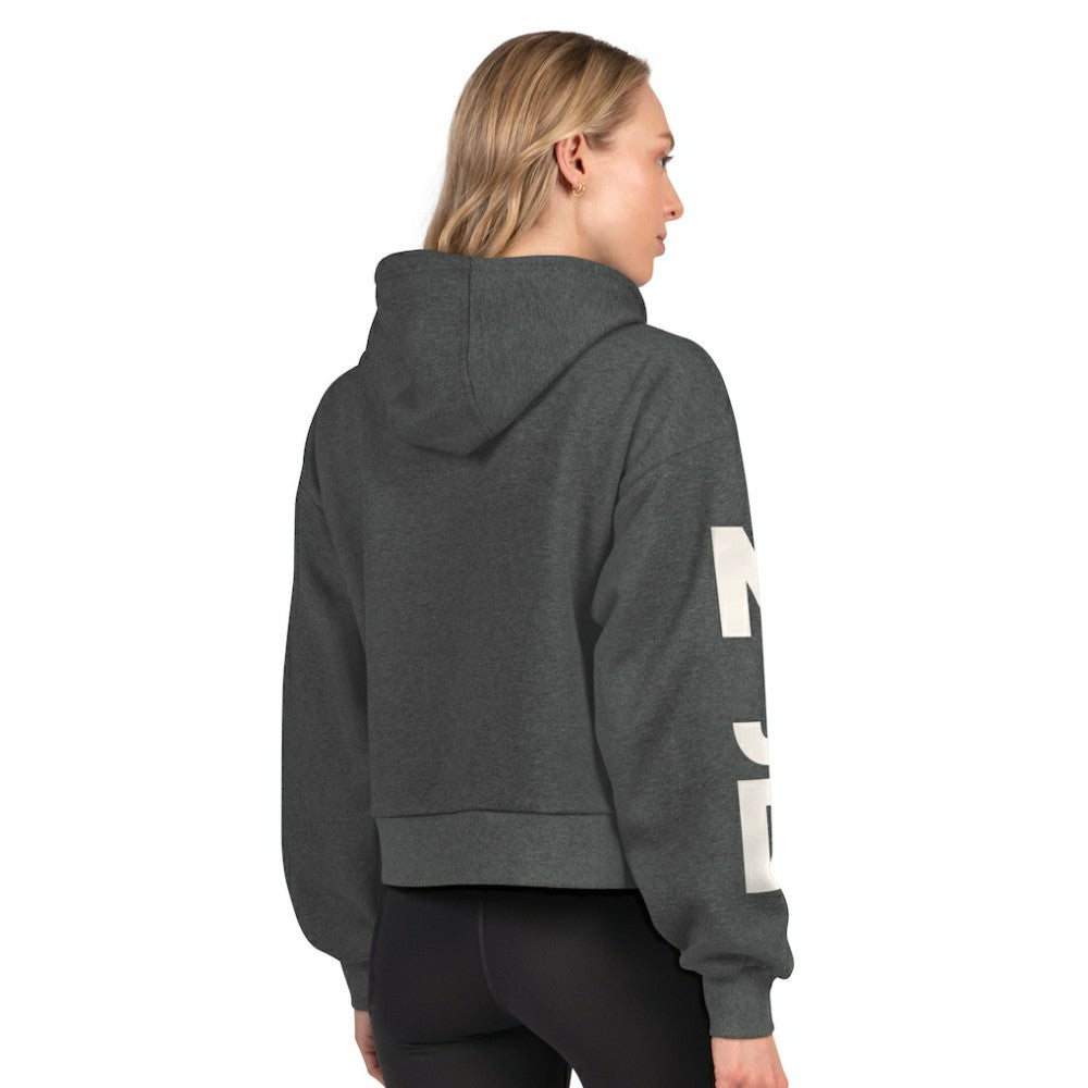 NHL New Jersey Devils Starter Women's Star Player Cropped Fleece Hoodie - Heather Charcoal