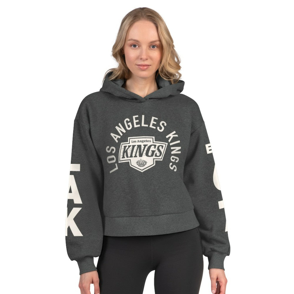 NHL Los Angeles Kings Starter Women's Star Player Cropped Fleece Hoodie - Heather Charcoal