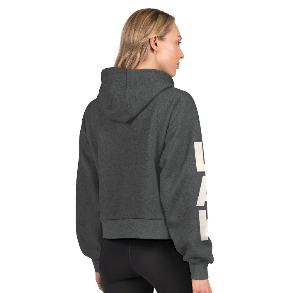 NHL Los Angeles Kings Starter Women's Star Player Cropped Fleece Hoodie - Heather Charcoal