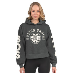 NHL Boston Bruins Starter Women's Star Player Cropped Fleece Hoodie - Heather Charcoal