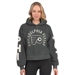 NHL Philadelphia Flyers Starter Women's Star Player Cropped Fleece Hoodie - Heather Charcoal