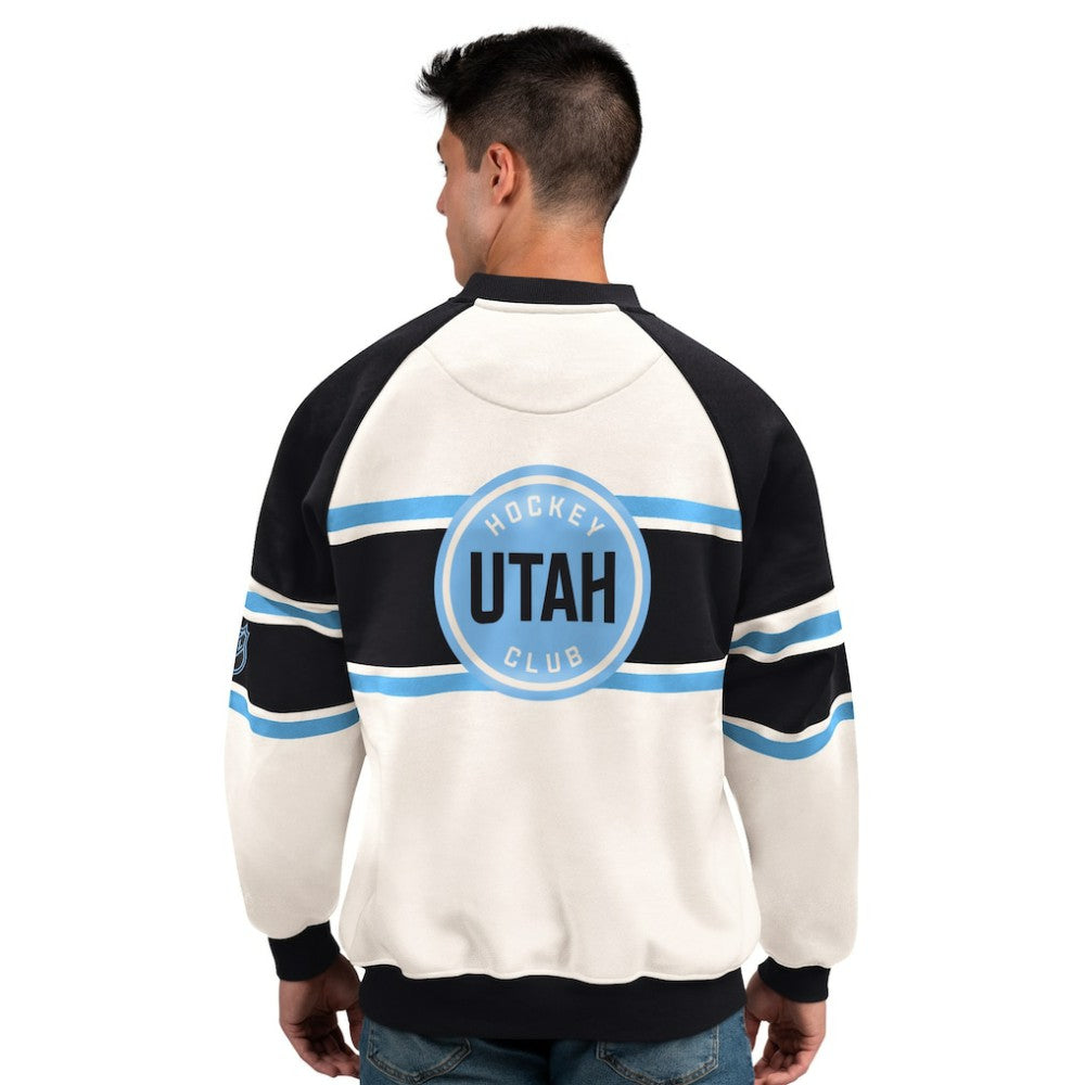 NHL Utah Mammoth Starter Male Adult Defense Fleece Crewneck Sweatshirt - White