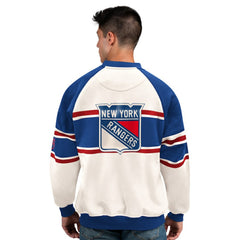 NHL New York Rangers Starter Male Adult Defense Fleece Crewneck Sweatshirt - White