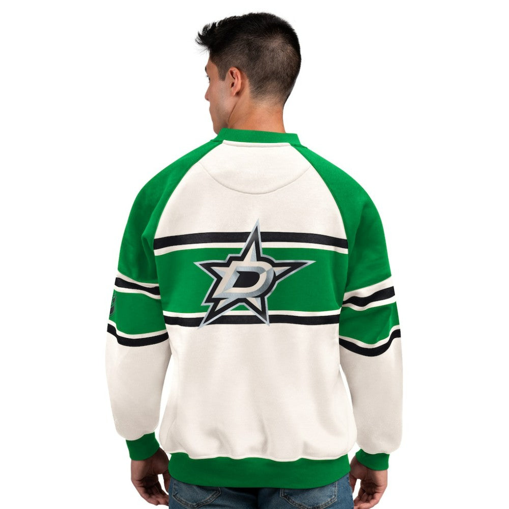 NHL Dallas Stars Starter Male Adult Defense Fleece Crewneck Sweatshirt - White