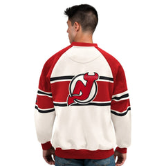 NHL New Jersey Devils Starter Male Adult Defense Fleece Crewneck Sweatshirt - White