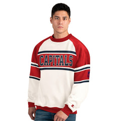 NHL Washington Capitals Starter Male Adult Defense Fleece Crewneck Sweatshirt - White