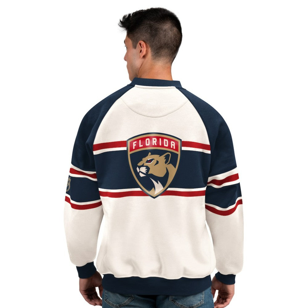NHL Florida Panthers Starter Male Adult Defense Fleece Crewneck Sweatshirt - White