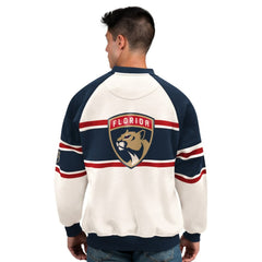 NHL Florida Panthers Starter Male Adult Defense Fleece Crewneck Sweatshirt - White