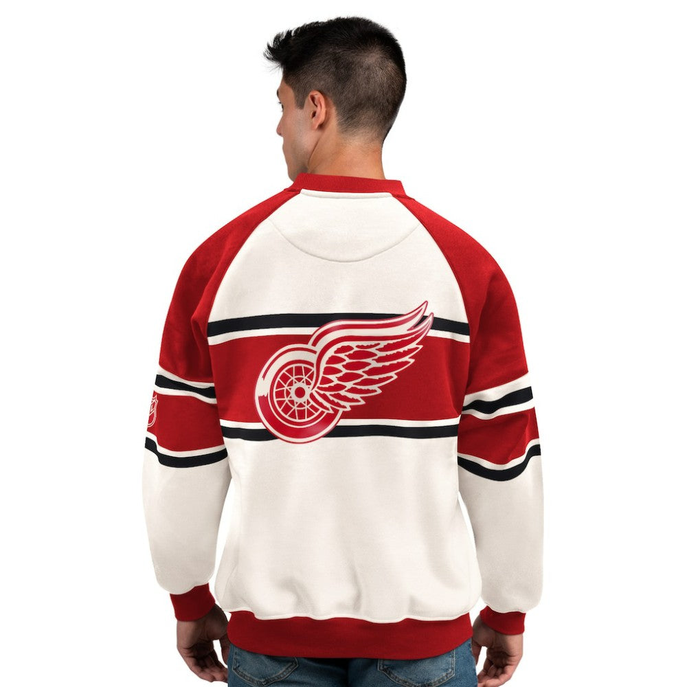 NHL Detroit Red Wings Starter Male Adult Defense Fleece Crewneck Sweatshirt - White