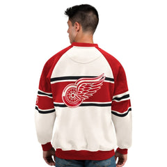 NHL Detroit Red Wings Starter Male Adult Defense Fleece Crewneck Sweatshirt - White